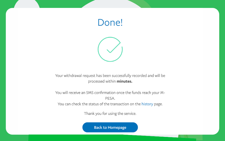 How to Withdraw Money from PayPal to M-PESA - Step 5